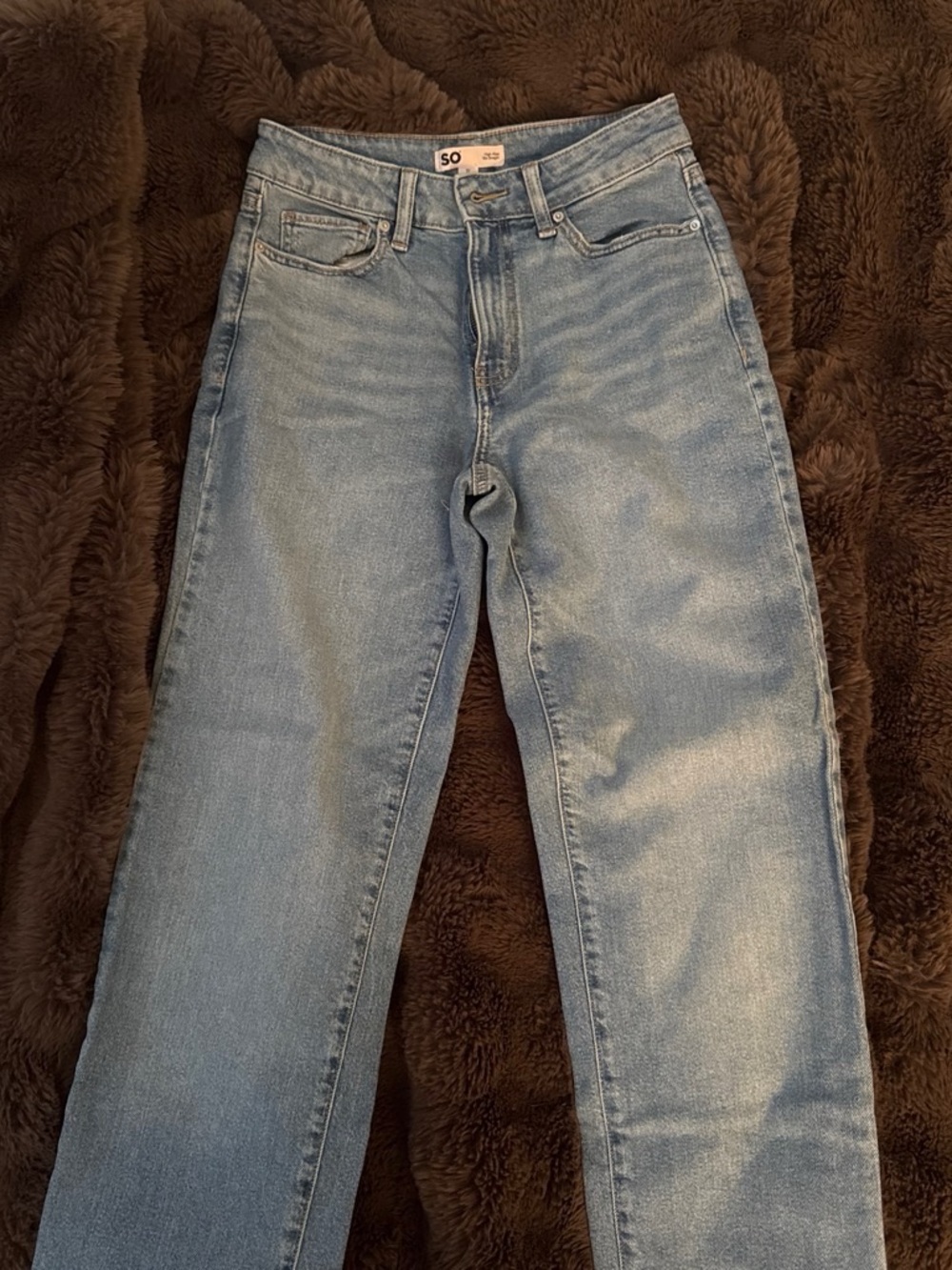 Light Blue womens Straight-Leg Jeans size 7